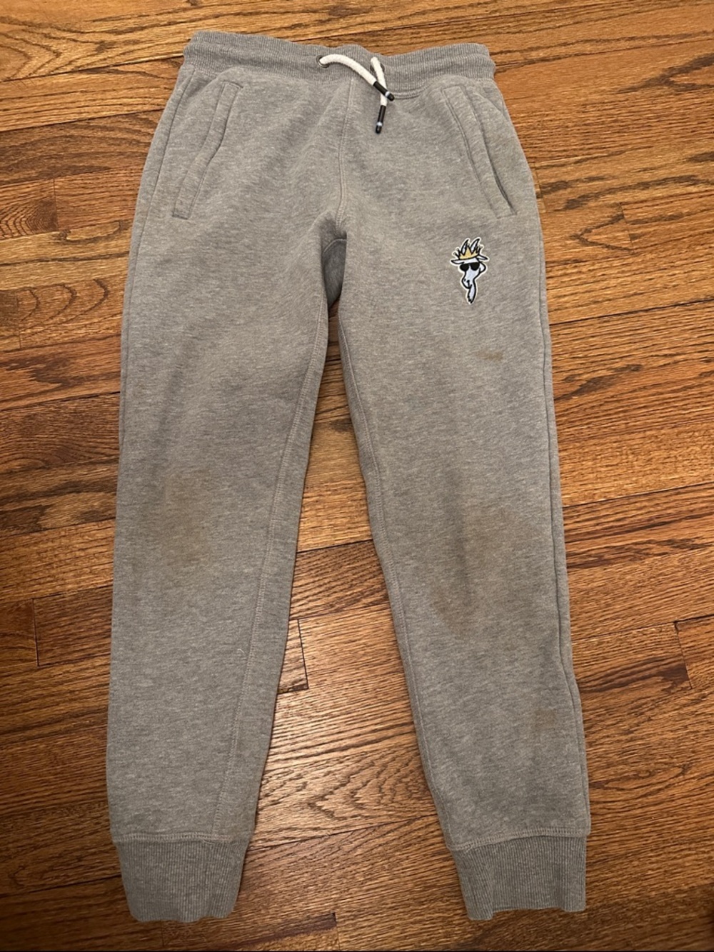 Kids Heather Gray Fleece Jogger Pants with Drawstring Waist